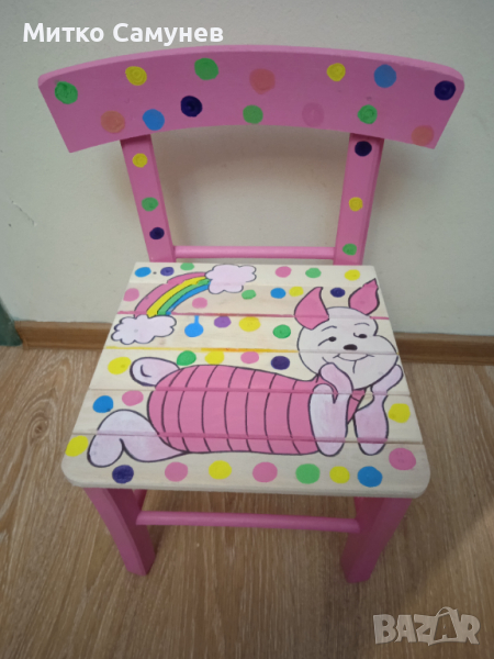 Рисувани дървени детски столчета, снимка 1