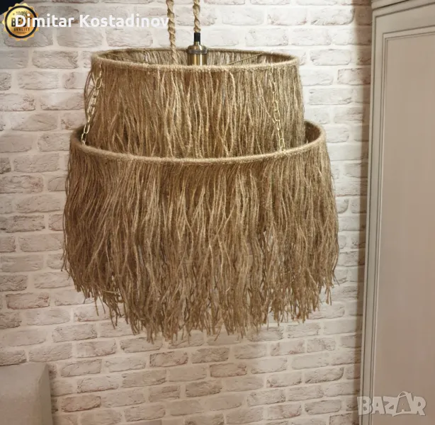 Ръчно изработени бохо полилеи с ресни от юта в плажен стил, снимка 1