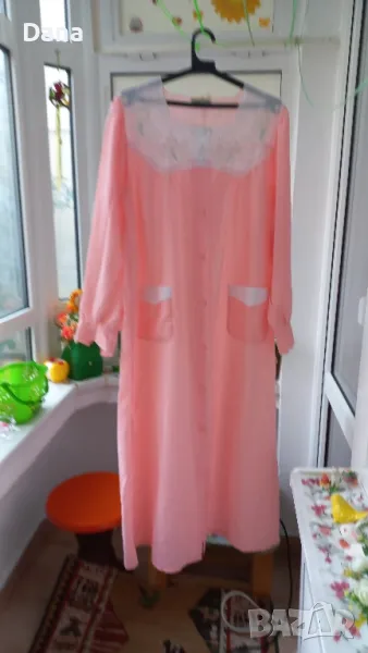 Нощница с  халат и бродерии, снимка 1