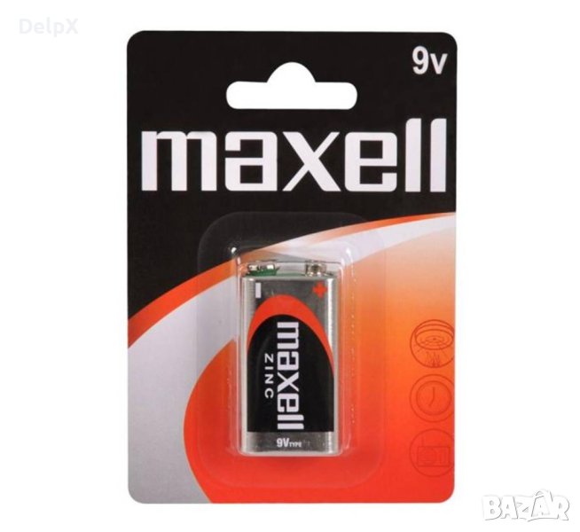 Цинк манганова батерия MAXELL, 9VDC, 6F22, MN1604, снимка 1