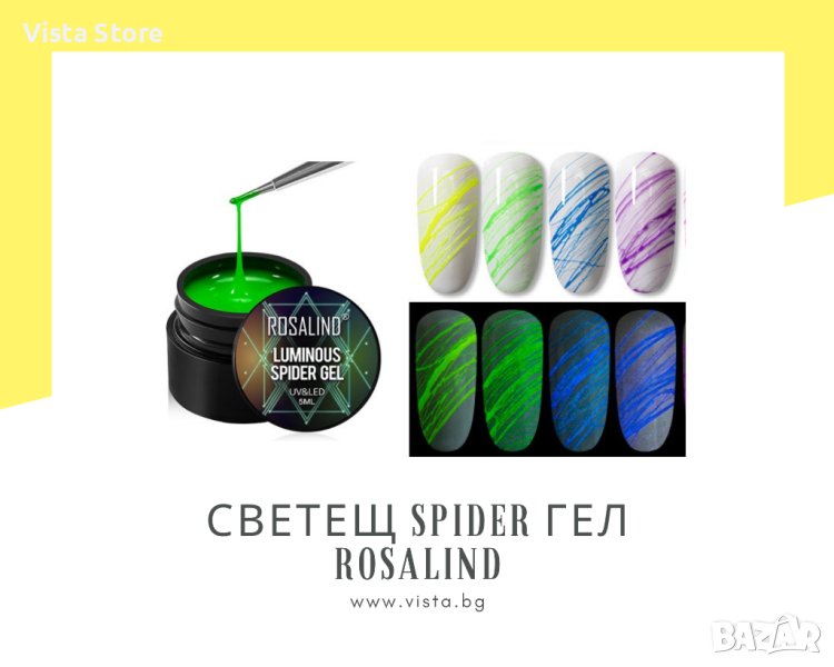 UV/LED Светещ спайдър гел ROSALIND/Spider gel, снимка 1