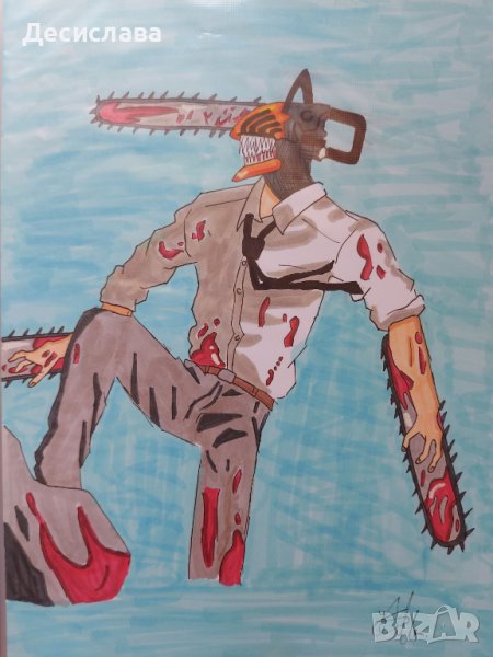 Рисунка аниме Чейнсоу мен Chainsaw man anime, снимка 1