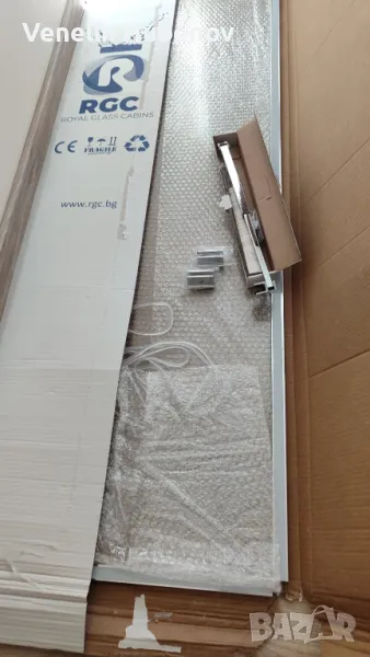 Стъклен параван за баня, снимка 1