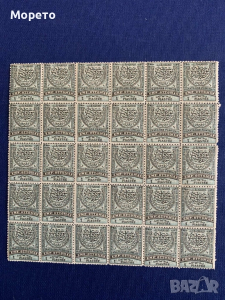 Лот марки Румелия-1881г(1 пиастър)-Чисти с гума-Блок 30бр., снимка 1