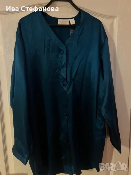 Victoria s Secret нова роба тип халат кимоно  с етикета сатен сатенено  тюркоазено зелен цвят, снимка 1