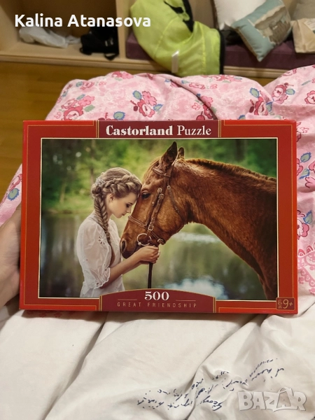 Пъзел с изображение на момиче и кон, снимка 1