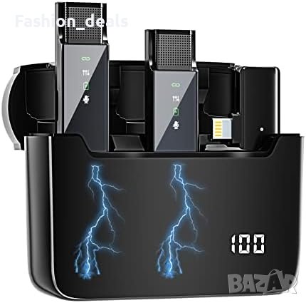 Нов Безжичен лавалерен микрофон за iPhone iPad, 600mAh Wireless, снимка 1