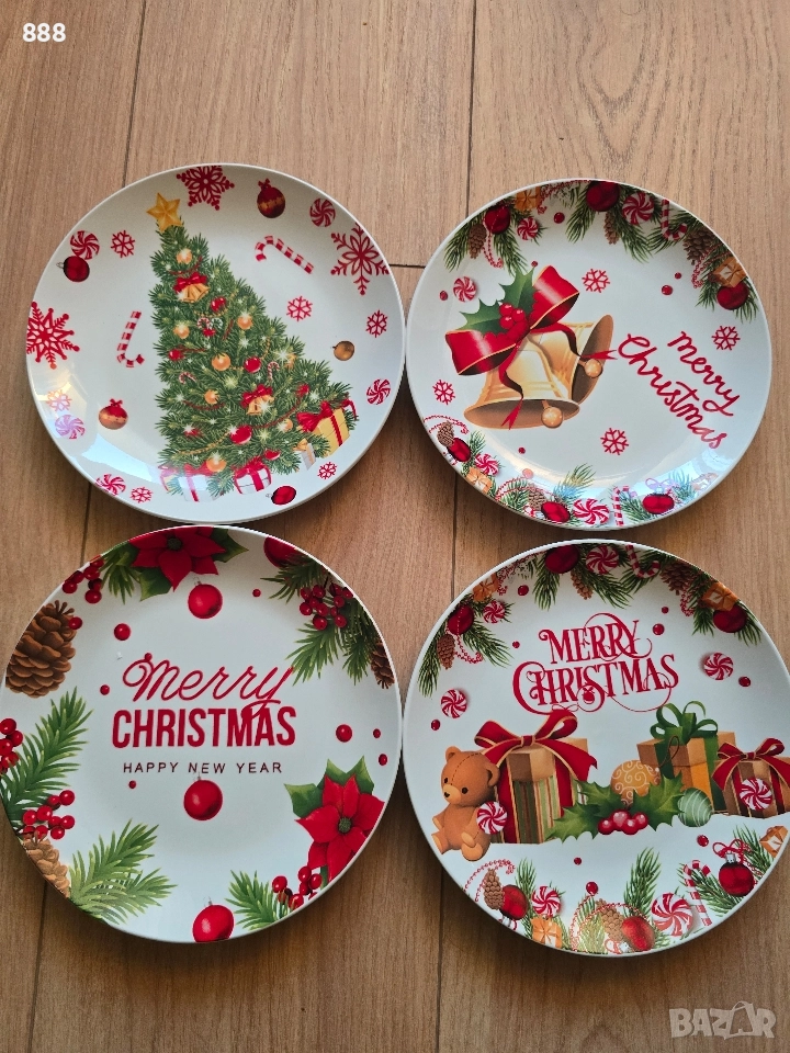 коледни чинии 19 см, снимка 1