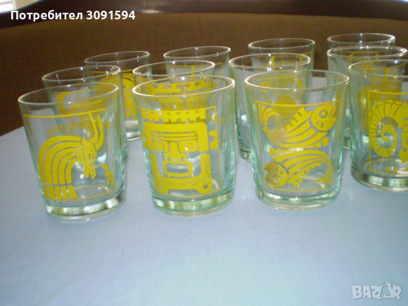 12стъклени чаши със знаци на зодии, снимка 1