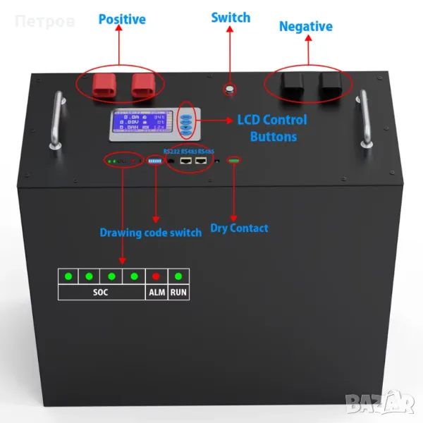 UPS-6,2Kw хибриден инвертор и 5.2 kwh LifePo4 тягов акумулатор., снимка 1