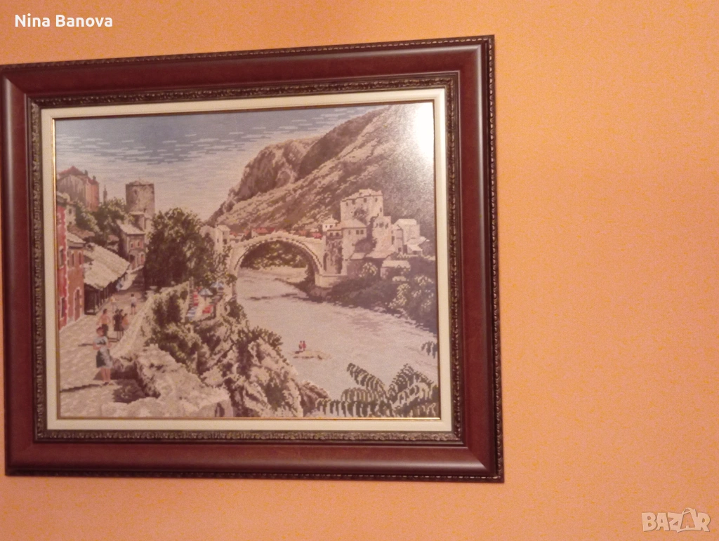 Продава се ушит гоблен рамкиран, снимка 1