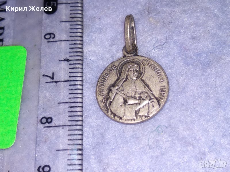 ПОСРЕБРЕНА КАТОЛИЧЕСКА ДВУСТРАННА КОЛЕКЦИОНЕРСКА РЯДКА ИКОНКА 31248, снимка 1