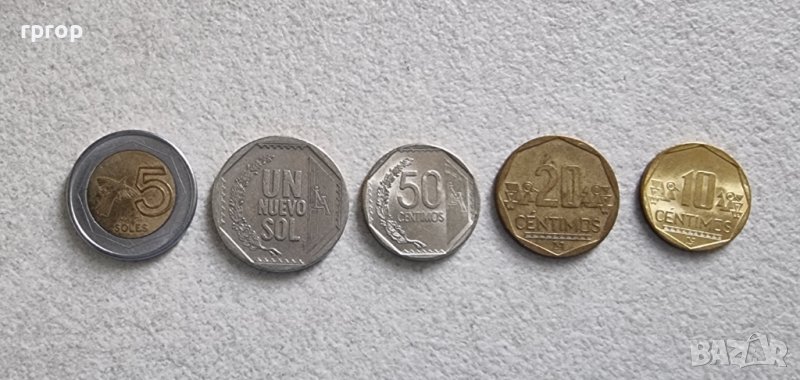 Монети .Перу. 10, 20, 50 сентимос. 1 и 5 солес. 5 бройки., снимка 1