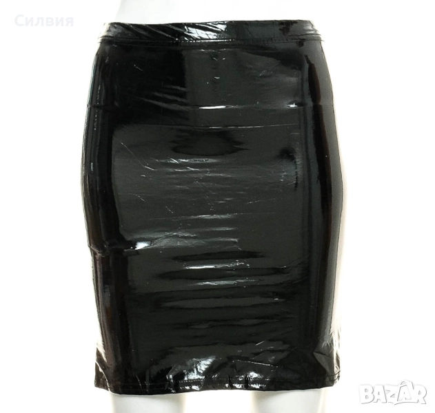 Нова лачена латексова пола "PrettyLittleThing" пола от лак, размер S, снимка 1