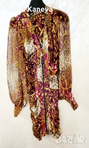 Елегантна рокля  в  розово. Състои се от две части Памучна подплата  и Лек разкошен, снимка 6 - Рокли - 45380838