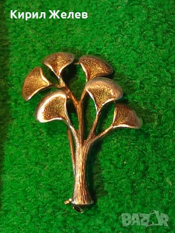 ФЛОРАЛНА СРЕБЪРНА ВИНТИДЖ БРОШКА ЛАКИРАНО СРЕБРО 925 РЕТРО СТИЛ БИЖУ МАЙСТОРСКА РЪЧНА РАБОТА 12332