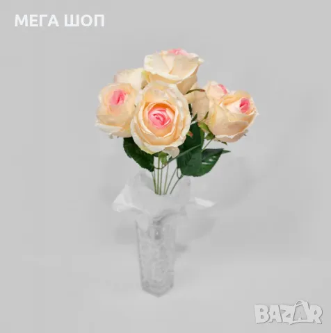 Елегантни изкуствени букети от рози – идеални за декорация и подарък, снимка 8 - Изкуствени цветя - 50346378