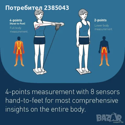 Omron BF511 везна, кантар, монитор за телесен състав, снимка 3 - Други - 55943351