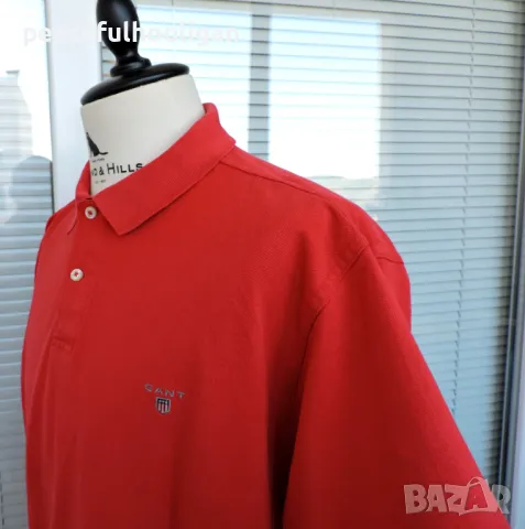 Gant Mens Red Short Sleeve Cotton Pique Casual Polo Cotton T-Shirt Size XL, снимка 12 - Тениски - 50326635