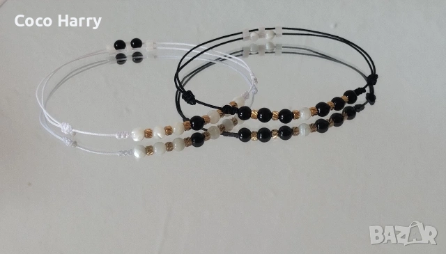 Комплект 2гривни със седеф и черен оникс