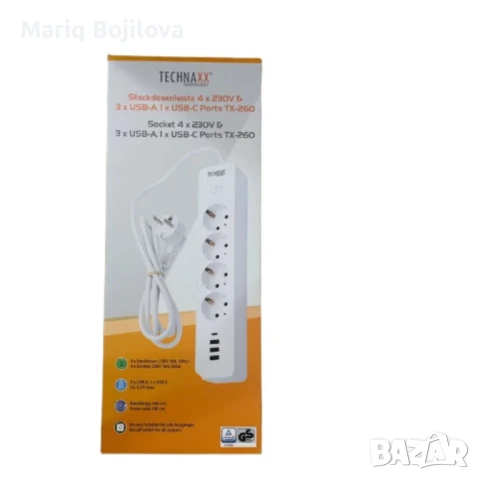 Разклонител с  4 гнезда, 3хUSB + type C, снимка 3 - Други инструменти - 50869752