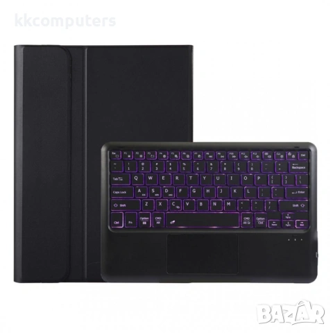 Кожен Калъф с Клавиатура и Тъчпад за Lenovo Yoga Tab Plus 12.7 2025 Отделяема, Стойка, Холдер за Сти, снимка 4 - Калъфи, кейсове - 53857494