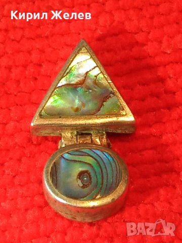 СТАРО СРЕБЪРНО АР ДЕКО БИЖУ АРТ ВИСУЛКА УКРАШЕНИЕ СРЕБРО 925 с ШЛИФОВАН КРАЛСКИ СЕДЕФ 18039, снимка 17 - Антикварни и старинни предмети - 40938202