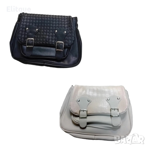 Дамска кожена чанта с катарама, снимка 4 - Чанти - 52864277