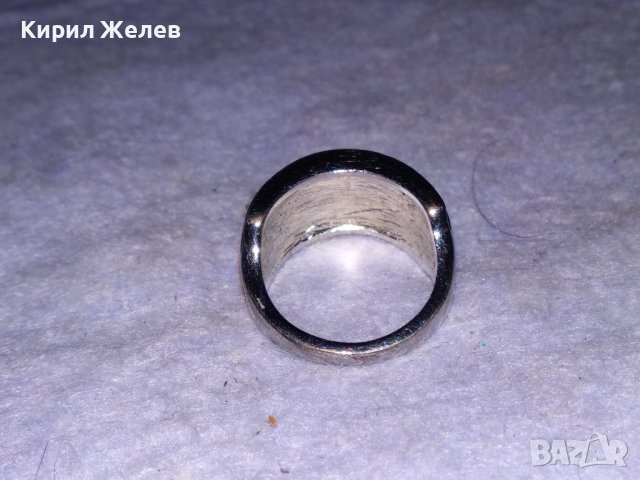 СТИЛЕН КРАСИВ СКЪПОЦЕНЕН АРТ ПРЪСТЕН НИКЕЛИРАНА БЛАГОРОДНА СТОМАНА с ЦИРКОНИ и БЯЛ АХАТ 30796, снимка 9 - Пръстени - 41682673