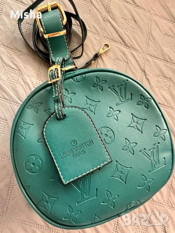 Дамска чанта в тюркоазен цвят PIERRE CARDIN от еко кожа, снимка 6 - Чанти - 53793153