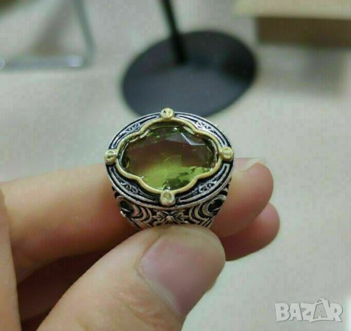 Мъжки пръстен с перидот/оливин/, снимка 5 - Пръстени - 35769738