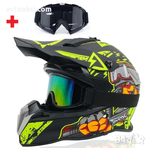 Каска Крос Мотор/Скутер/Бъги/Вело/АТВ с очила-MT-56