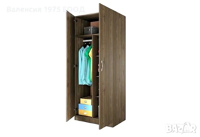 Двукрил гардероб Сити 1007 сонома, орех или комбинация бяло/ арвен, снимка 6 - Гардероби - 46495099