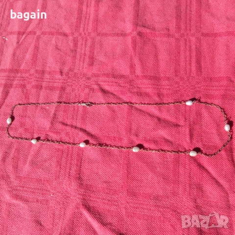 Перлена огърлица, дубле, позлата.