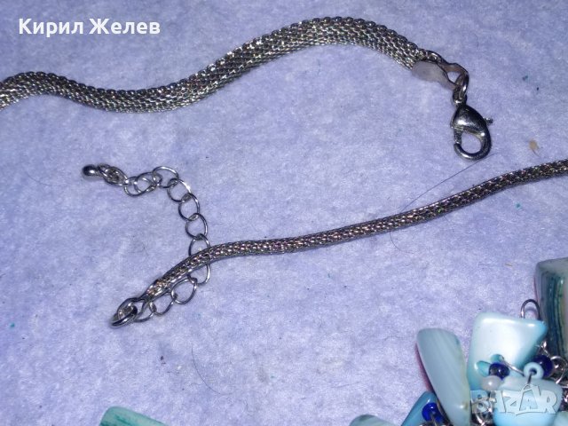 ПРЕКРАСНА ОГЪРЛИЦА от КРАЛСКИ СЕДЕФ МЪНИСТА и ПЛАНИНСКИ КРИСТАЛ и СРЕБРИСТ МЕТАЛ 38918, снимка 8 - Колиета, медальони, синджири - 41837020