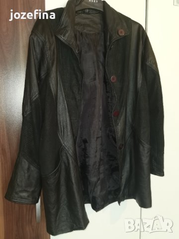 Черно сако от естествена кожа, снимка 3 - Палта, манта - 41124722