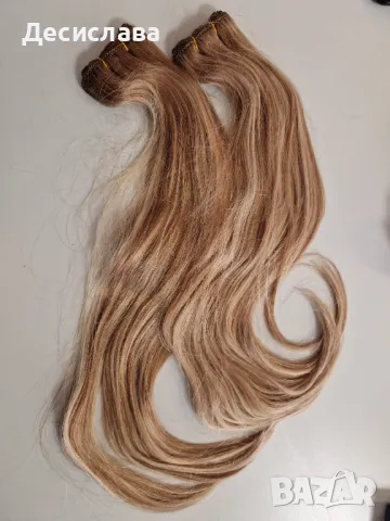 Естествена коса, плътен косъм, пътни крайща - 55 см, 100 грама., снимка 5 - Аксесоари за коса - 48844374