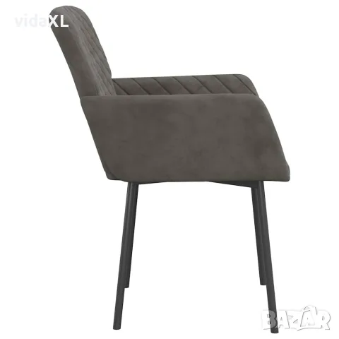 vidaXL Трапезни столове, 2 бр, тъмносиви, кадифе, снимка 5 - Столове - 56147137