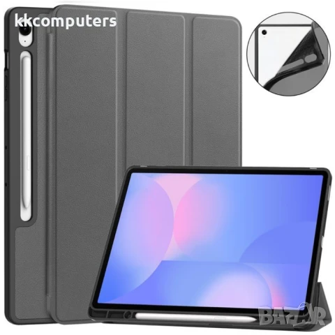 Samsung Galaxy Tab S10 FE+ Смарт Кожен Калъф със Стойка и Скрийн Протектор – 6 Цвята, снимка 4 - Калъфи, кейсове - 50845634
