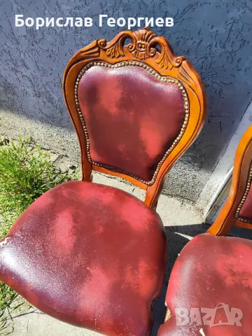 Масивен дървен стол с облегалка два броя, снимка 5 - Столове - 50123554