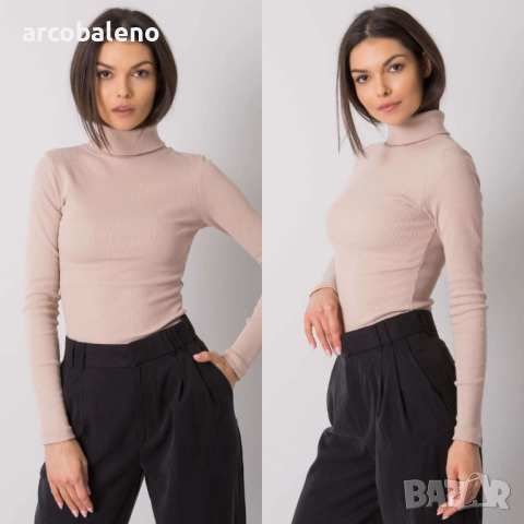 Дамска блуза с оребрена яка Elisee, 6цвята , снимка 11 - Блузи с дълъг ръкав и пуловери - 52370517