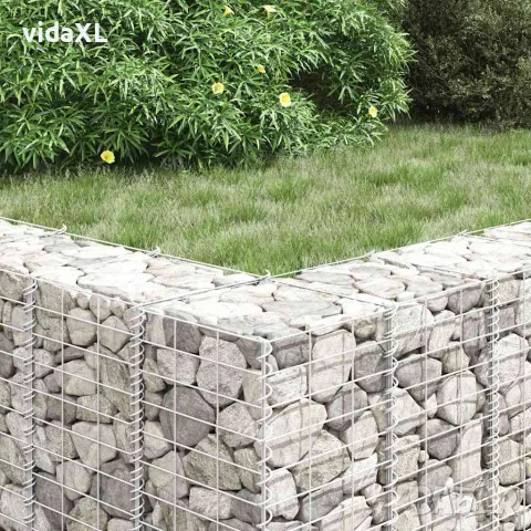 vidaXL Габиони повдигнати лехи, 3 бр, 30x30x100 см, желязо, снимка 3 - Саксии и кашпи - 56146229