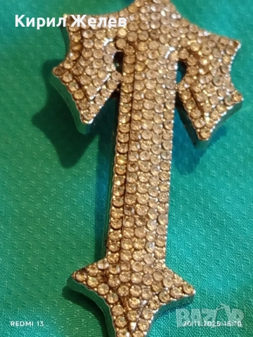 TRAPSTAR медальон сребърно покритие инкрустиран с бели циркониеви камъни 38748, снимка 5 - Други - 52480387