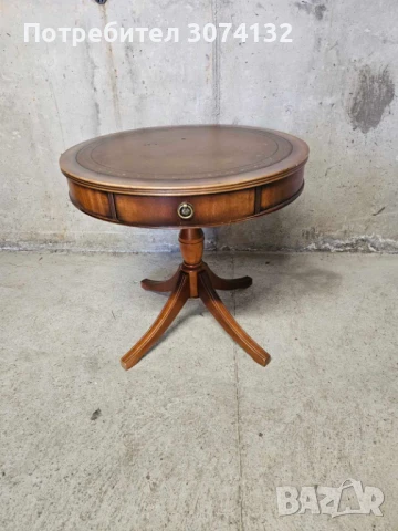 Масичка с чекмедже и кожа, снимка 2 - Маси - 51389891