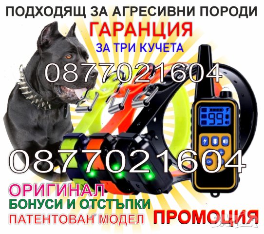 Електронен нашийник за куче, за едно или две кучета , телетакт, каишка с ток, команди, снимка 1 - За кучета - 40583423