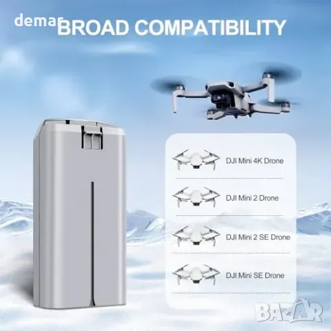 2 батерии PoweLyt 2400 mAh и зарядна станция за DJI Mini 4K/2/2 SE/SE, снимка 3 - Други стоки за дома - 56228567
