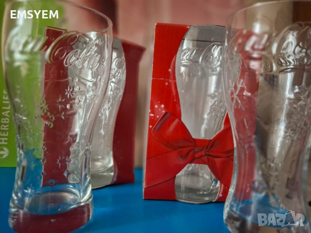 5 бр. чаши и гарафа за уиски, Стъкло, чаши на кока кола 