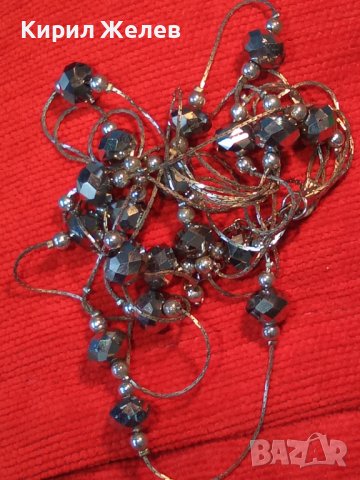 ШАРМАНТНО СРЕБРИСТО ВЕЧЕРНО ФЕШЪН АРТ КРИСТАЛНО КОЛИЕ 38644, снимка 12 - Колиета, медальони, синджири - 41648680