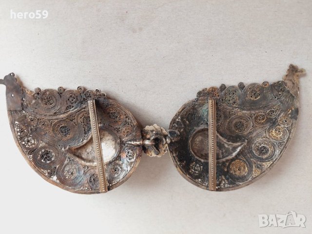 RRR Антикварни стари пафти сребро позлата филигран емайл изумруд 18 век, снимка 9 - Антикварни и старинни предмети - 42550733
