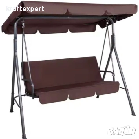 Кафява Градинска Люлка KraftWorld Тоскана – с усилена конструкция и мека възглавни, снимка 6 - Градински мебели, декорация  - 53745699